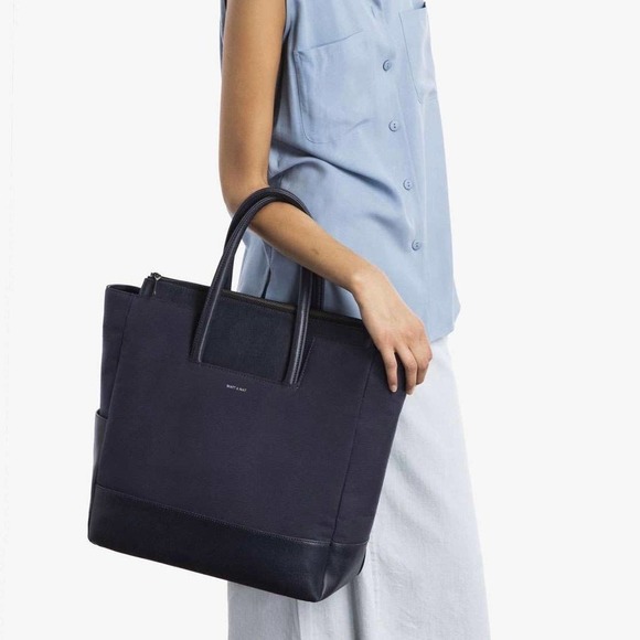 Matt and Nat PERCIO Canvas Vegan Leather Diaper Bag - Picture 1 of 13